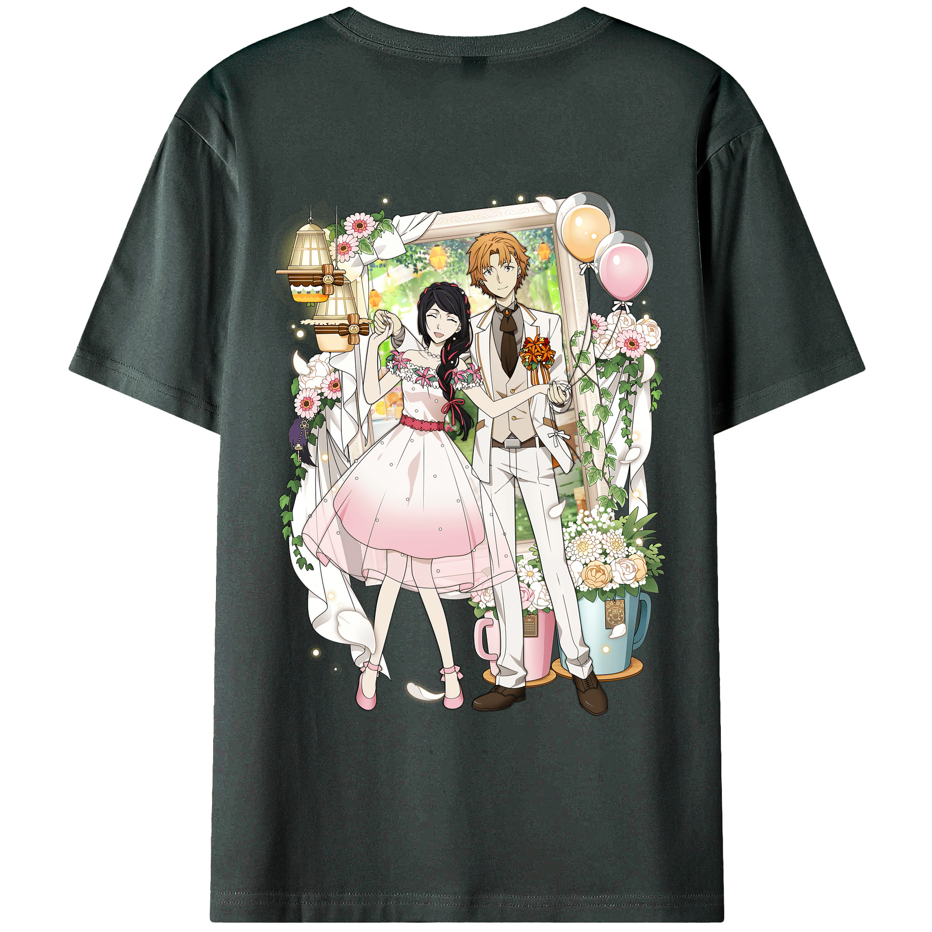 （画像用） 文豪ストレイドッグス Bungo Stray Dogs 綿100％ メンズ半袖Tシャツ（バックプリント） 通気性